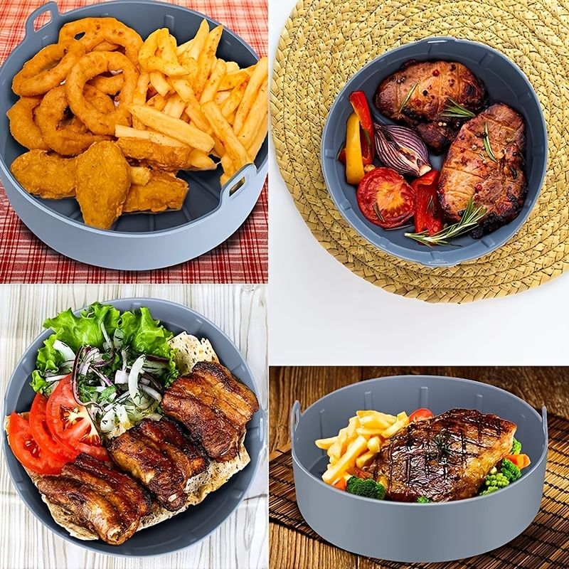 1pc Round Air Fryer Silicone Pot Silicone Air Fryer Baking Mat Oven Heat Insulation Mat Kitchen Baking Utensils - Renee Lane Company