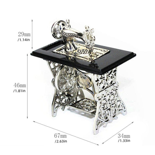 1pc Sewing Machine Crafts, Metal Mini Vintage Sewing Machine Shaped Ornament, For Home Tabletop Bedroom Living Room Decor (2.6*1.3*2.9in) - Renee Lane Company
