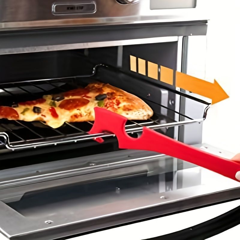 1pc Silicone Oven Rack Push Pull Tool With Longer Handle Ideal For Kitchen Oven; Toaster Oven; Air Fryer; Convection Oven And Small Kitchen Appliances - Renee Lane Company
