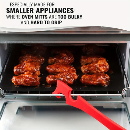 1pc Silicone Oven Rack Push Pull Tool With Longer Handle Ideal For Kitchen Oven; Toaster Oven; Air Fryer; Convection Oven And Small Kitchen Appliances - Renee Lane Company