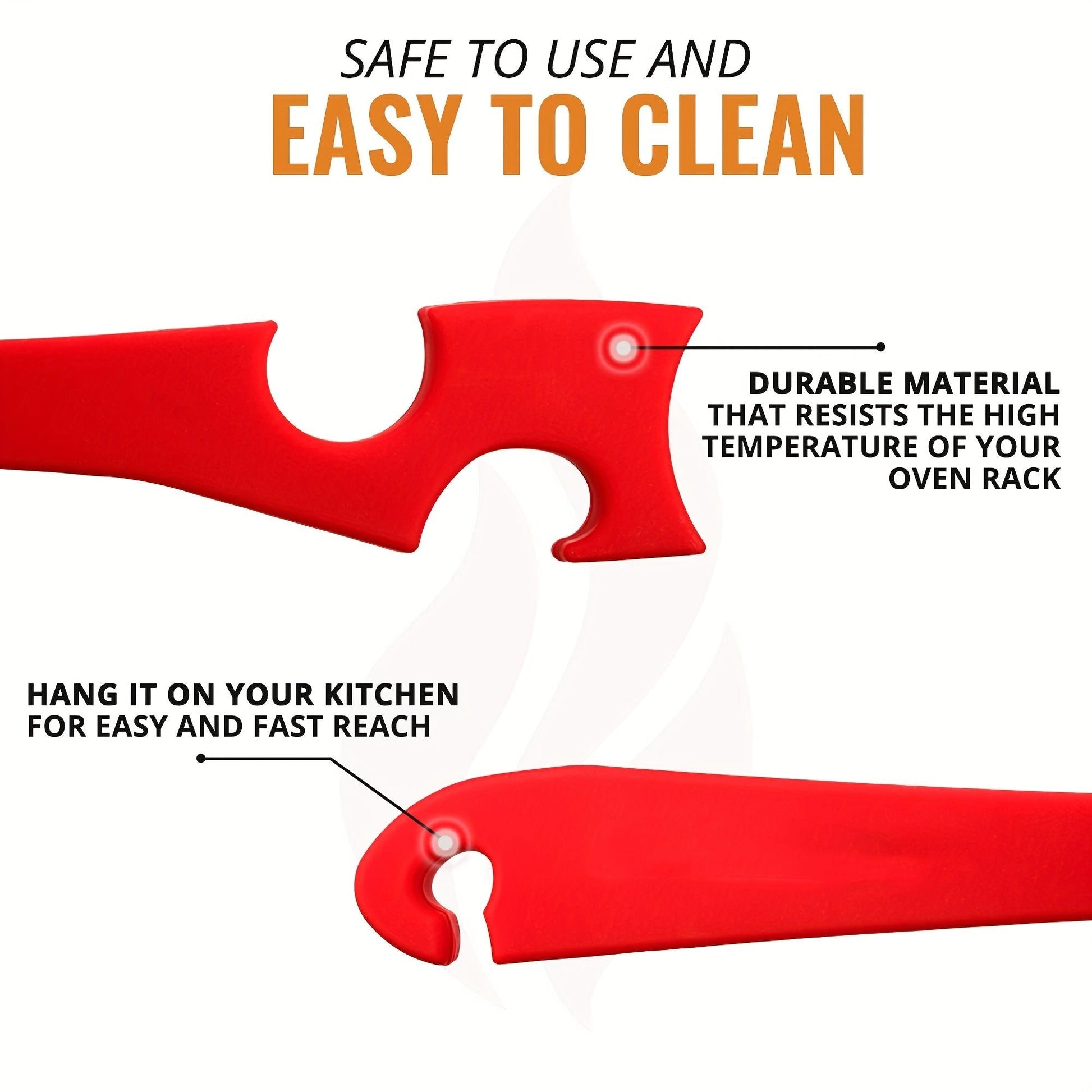 1pc Silicone Oven Rack Push Pull Tool With Longer Handle Ideal For Kitchen Oven; Toaster Oven; Air Fryer; Convection Oven And Small Kitchen Appliances - Renee Lane Company