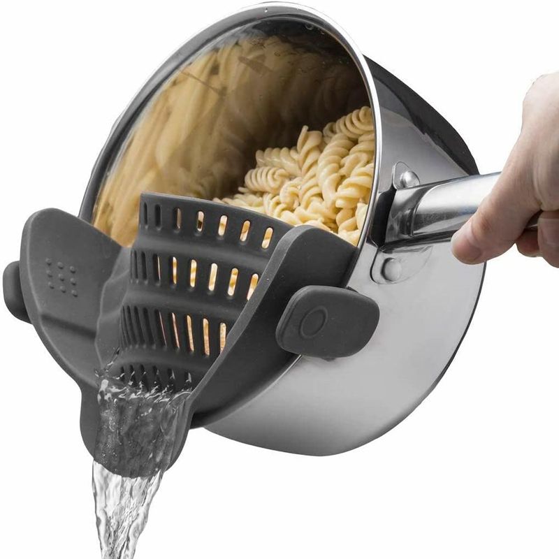1pc Silicone Pot Strainer And Pasta Strainer, Adjustable Silicone Clip On Strainer For Pots, Pans, And Bowls, Kitchen Gadgets - Renee Lane Company
