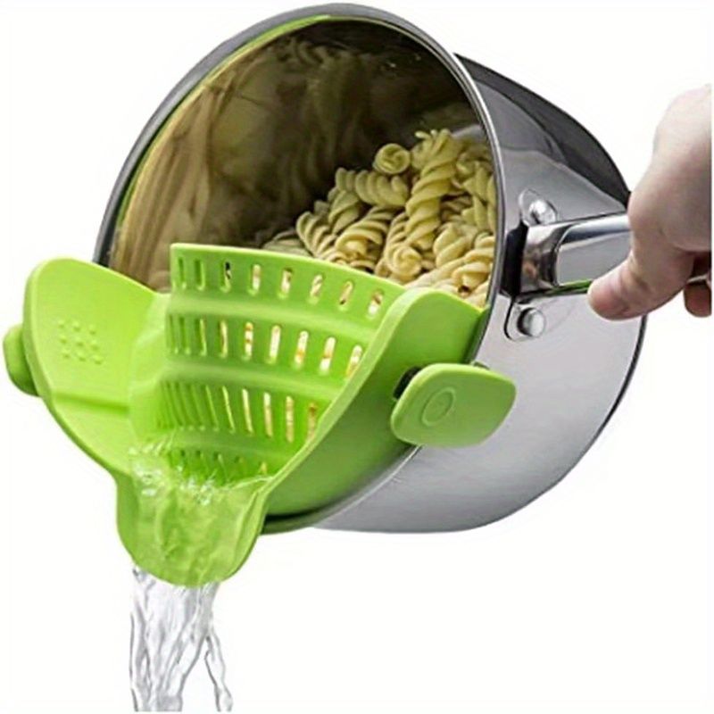 1pc Silicone Pot Strainer And Pasta Strainer, Adjustable Silicone Clip On Strainer For Pots, Pans, And Bowls, Kitchen Gadgets - Renee Lane Company