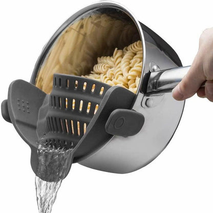 1pc Silicone Pot Strainer And Pasta Strainer, Adjustable Silicone Clip On Strainer For Pots, Pans, And Bowls, Kitchen Gadgets - Renee Lane Company