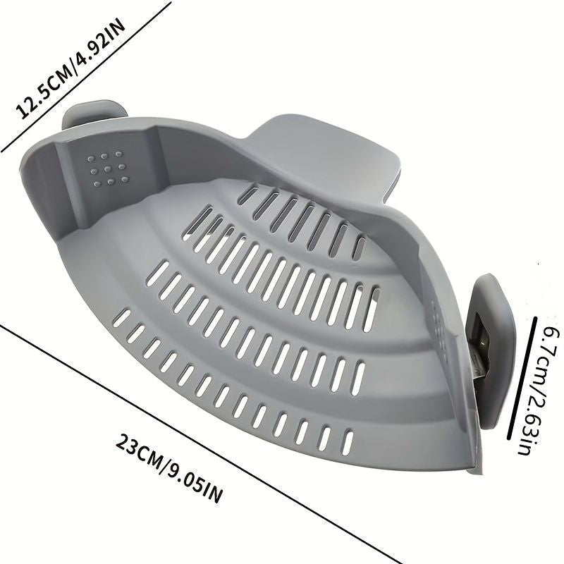 1pc Silicone Pot Strainer And Pasta Strainer, Adjustable Silicone Clip On Strainer For Pots, Pans, And Bowls, Kitchen Gadgets - Renee Lane Company