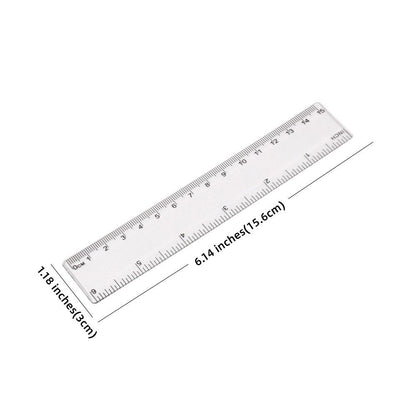 1pc Simple Transparent Ruler Size 6.14*1.18in - Renee Lane Company