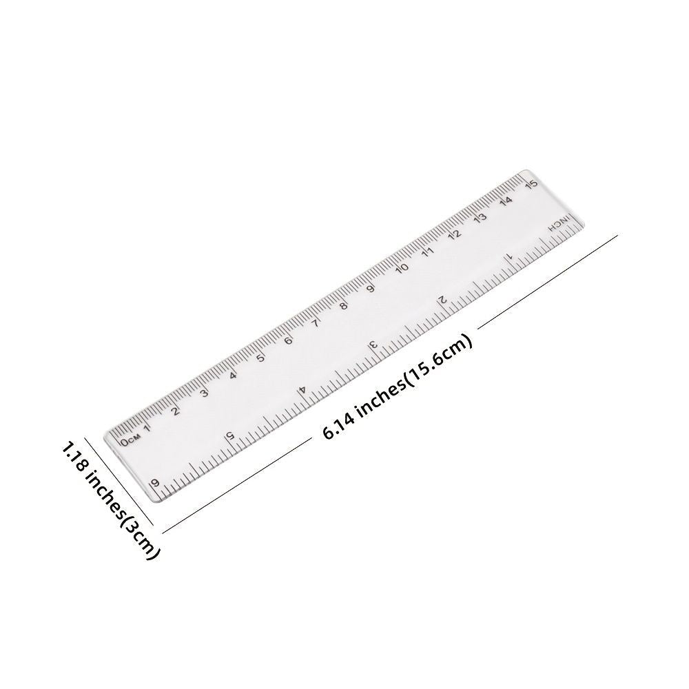 1pc Simple Transparent Ruler Size 6.14*1.18in - Renee Lane Company