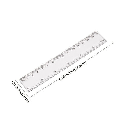 1pc Simple Transparent Ruler Size 6.14*1.18in - Renee Lane Company