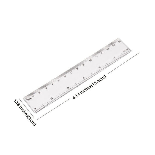 1pc Simple Transparent Ruler Size 6.14*1.18in - Renee Lane Company