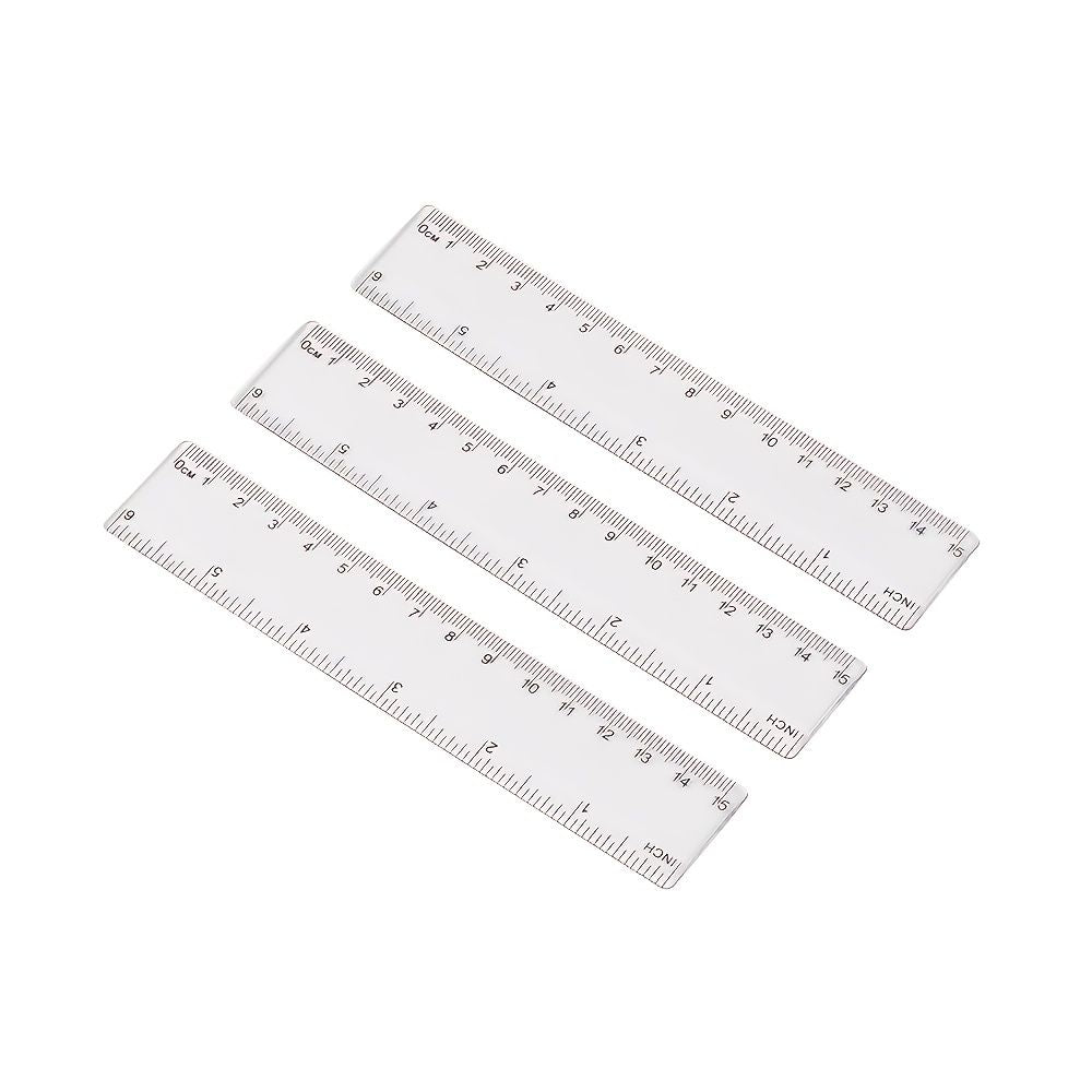 1pc Simple Transparent Ruler Size 6.14*1.18in - Renee Lane Company