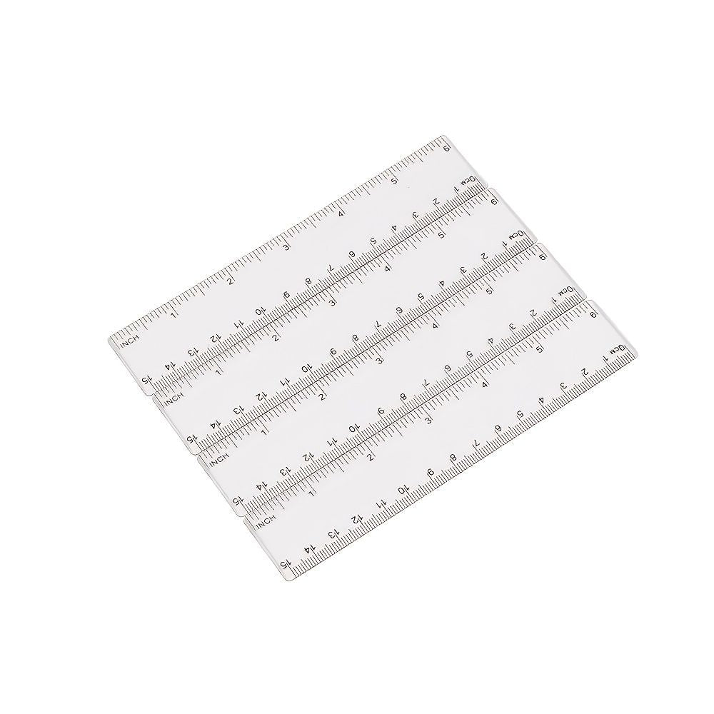 1pc Simple Transparent Ruler Size 6.14*1.18in - Renee Lane Company