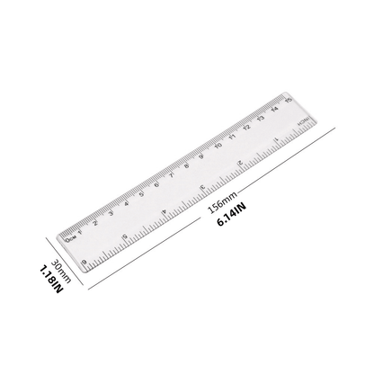 1pc Simple Transparent Ruler Size 6.14*1.18in - Renee Lane Company