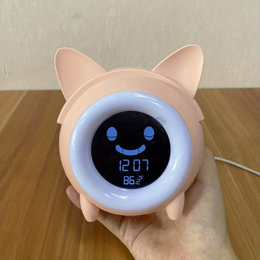 1pc Sleep Training Clock with Night Light, Sound Machine, Nap Timer, Snooze, Indoor Temperature, and Digital Wake Up Clock for Toddlers - Perfect for Boys and Girls Bedroom - Pink/Blue - Renee Lane Company