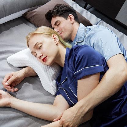 1pc Sleeping Pillow Couple Pillow Arm Pillow Slow Rebound Pressure Cuddle Pillow Memory Foam Travel Arched Shaped U Pillow Providing Comfort And Support Curved Pillow For Couples - Renee Lane Company