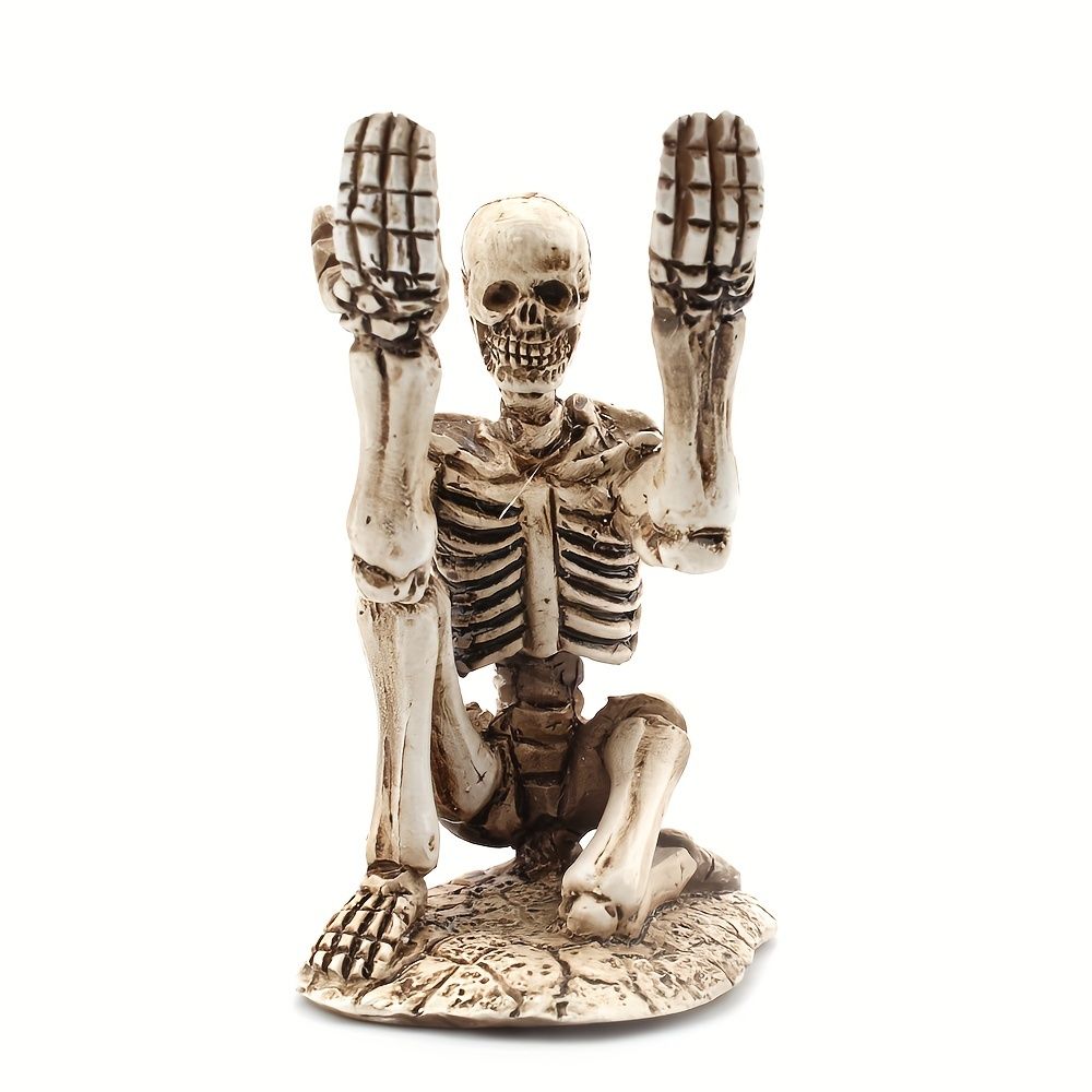 1pc, Small Halloween Skeleton Pen Holder, Funny Creative Resin Pen Holder, Decorative Holder Organizer For Pen, Brush, Razor - Renee Lane Company