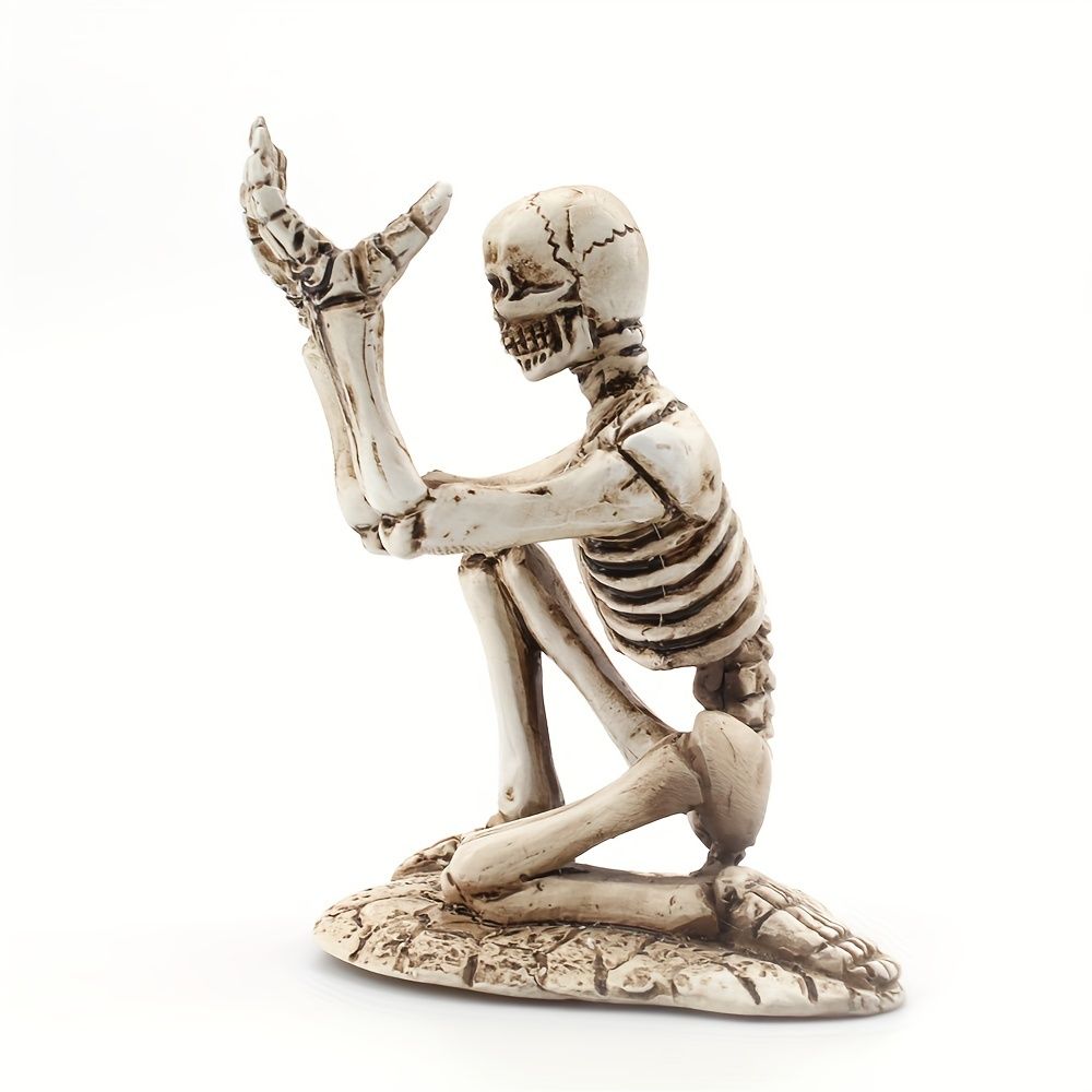 1pc, Small Halloween Skeleton Pen Holder, Funny Creative Resin Pen Holder, Decorative Holder Organizer For Pen, Brush, Razor - Renee Lane Company