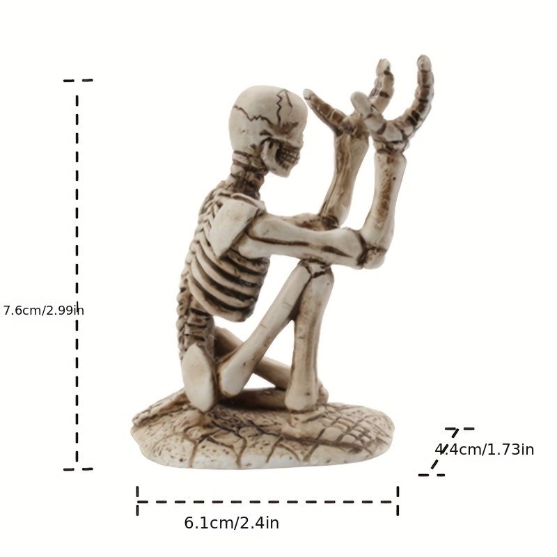 1pc, Small Halloween Skeleton Pen Holder, Funny Creative Resin Pen Holder, Decorative Holder Organizer For Pen, Brush, Razor - Renee Lane Company