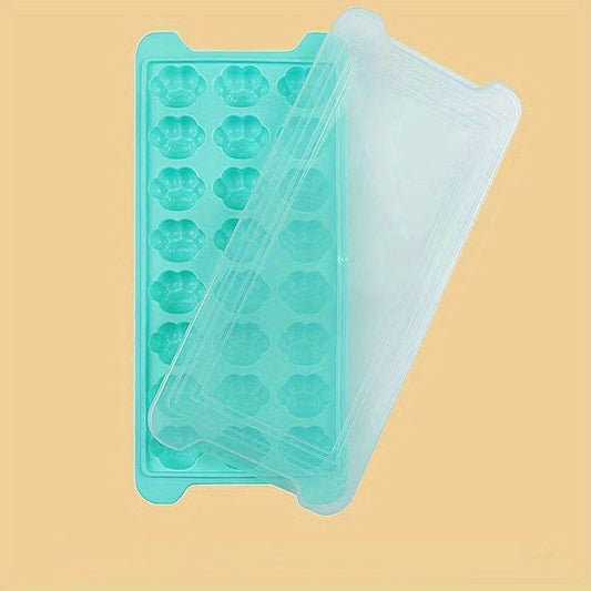 1pc Soft Bottom Cat Paw Ice Tray Mold - Homemade Ice Cube Box for Kitchen Refrigerator - Perfect for Making Delicious Ice Cream and Cocktails - Renee Lane Company