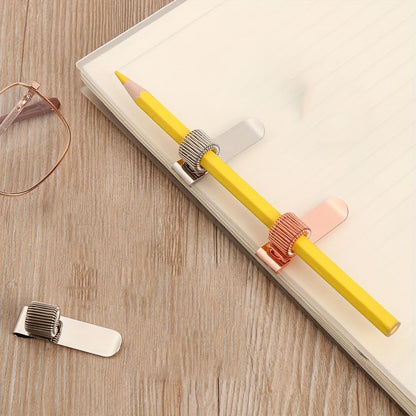 1pc Spring Pen Clip Metal Pencil Holder Single Hole Orifice Elastic Loop Portable Writing Stationery - Renee Lane Company