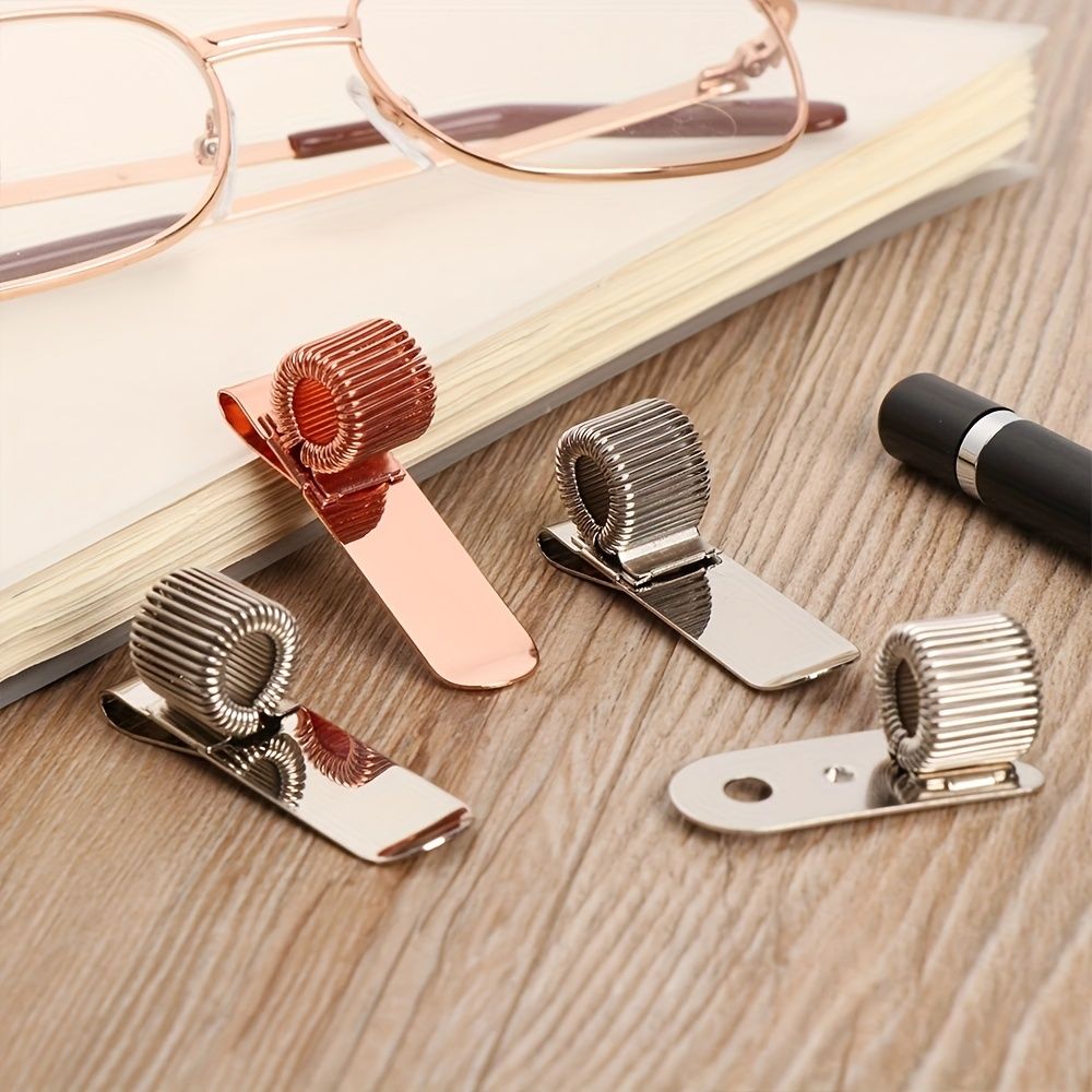 1pc Spring Pen Clip Metal Pencil Holder Single Hole Orifice Elastic Loop Portable Writing Stationery - Renee Lane Company