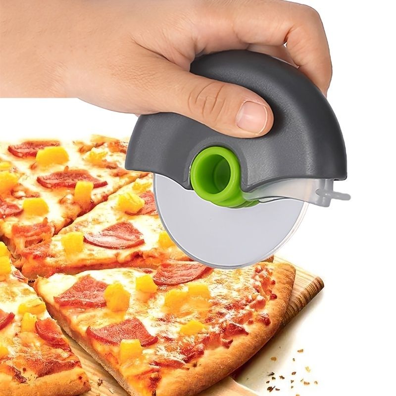 1pc Stainless Steel Round Wheel Cutter With Lid For Cake, Bread, And Pies - Kitchen Baking Tool With Roulette Roller, Suitable For Home Kitchen Baking, Household Pizza Baking - Renee Lane Company