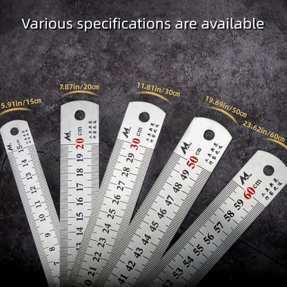 1pc Stainless Steel Ruler, 6 8 12 20Inch, Steel Ruler With Inch And Metric, Machinist Ruler, Metric Ruler, Imperial Ruler, For School, Office, Home, Engineer, Craft - Renee Lane Company