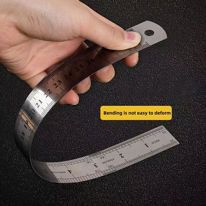 1pc Stainless Steel Ruler, 6 8 12 20Inch, Steel Ruler With Inch And Metric, Machinist Ruler, Metric Ruler, Imperial Ruler, For School, Office, Home, Engineer, Craft - Renee Lane Company