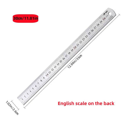 1pc Stainless Steel Ruler, 6 8 12 20Inch, Steel Ruler With Inch And Metric, Machinist Ruler, Metric Ruler, Imperial Ruler, For School, Office, Home, Engineer, Craft - Renee Lane Company