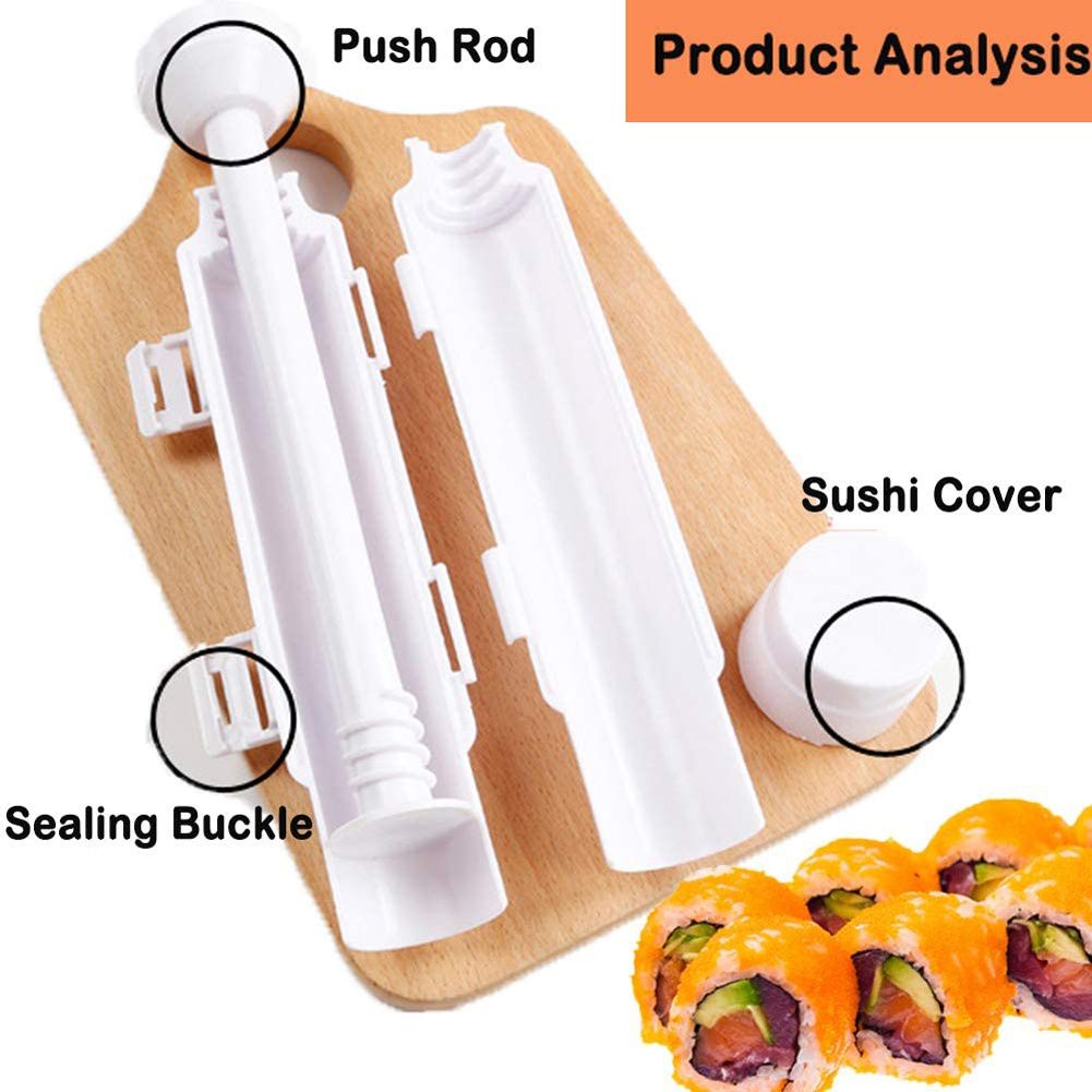 1pc Sushi Maker Set - Quick and Easy DIY Rice Mold Bazooka Roller Kit with Vegetable and Meat Rolling Tool - Perfect for Home Cooking and Entertaining - Renee Lane Company