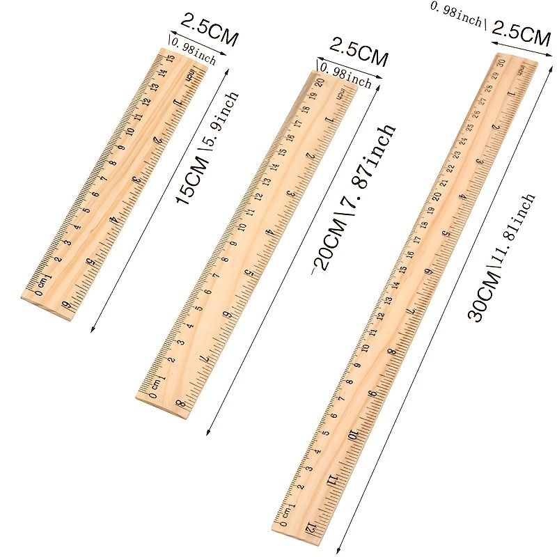 1pc Tailor Ruler Stationery Ruler Wooden Measuring Ruler - Renee Lane Company