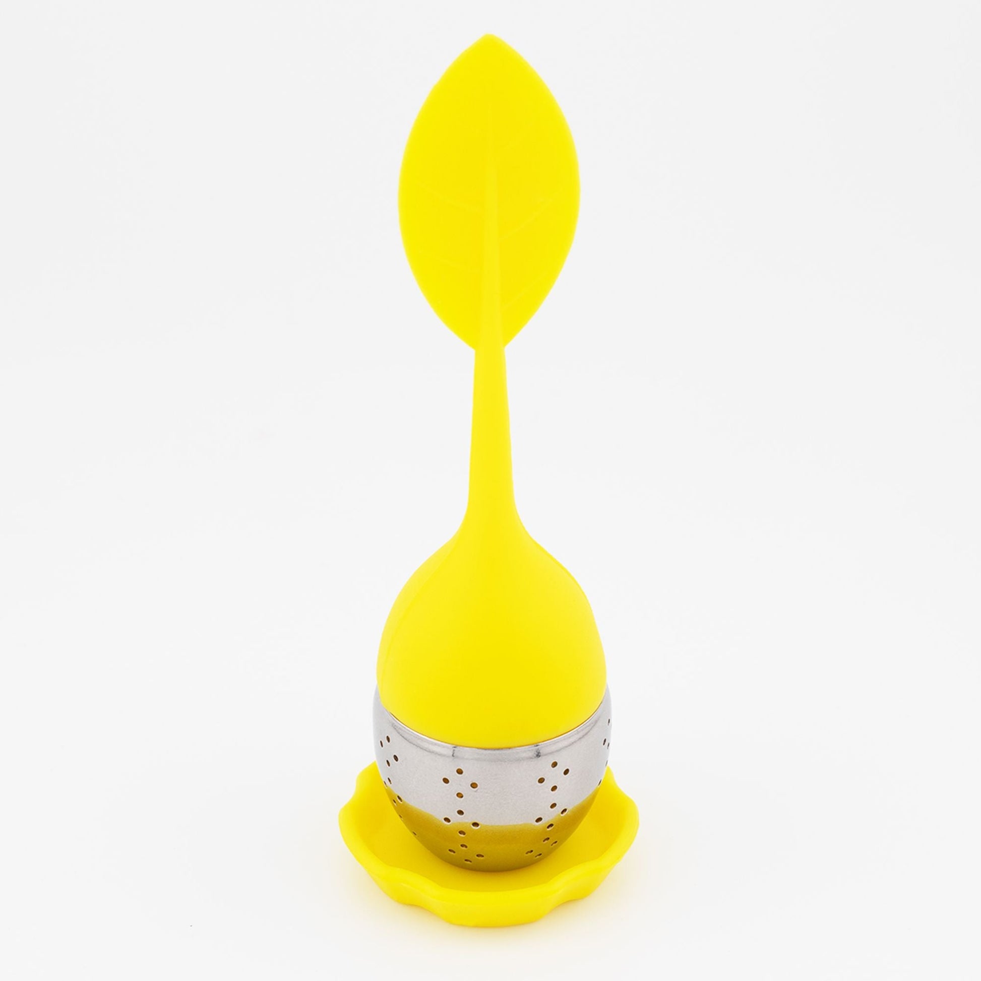 1pc Tea Infuser Silicone Handle Stainless Steel Strainer Drip Tray Included - Loose Tea Steeper - Best Tea Infuser For Loose Leaf Or Herbal Tea - Renee Lane Company
