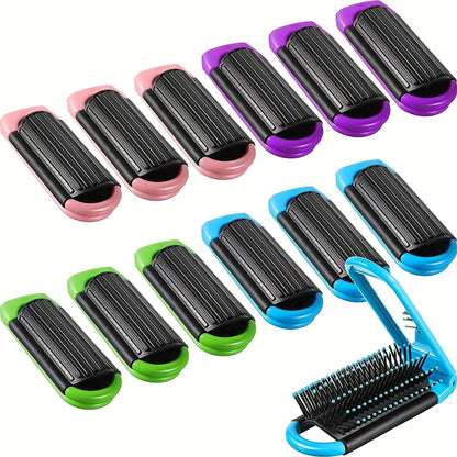 1pcs Collapsible Travel Hair Comb with Mirror - Portable and Compact Hair Brush for On-the-Go Grooming - Renee Lane Company