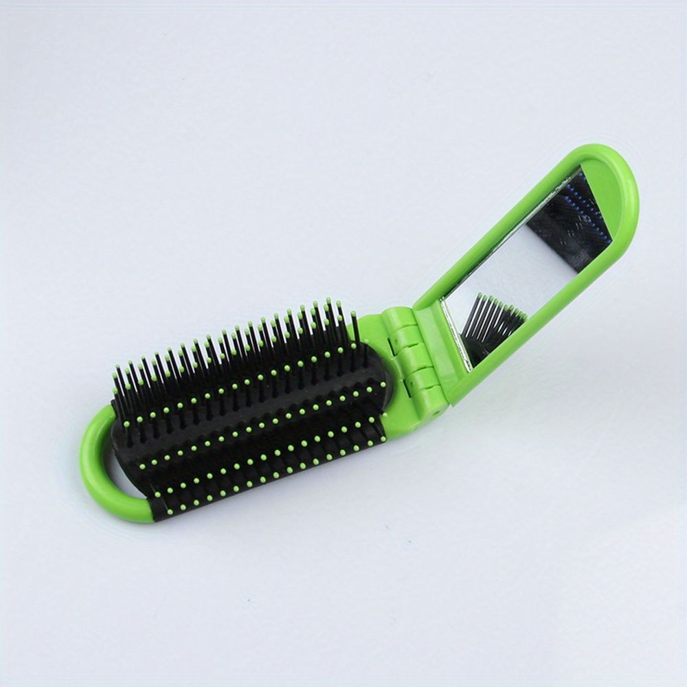 1pcs Collapsible Travel Hair Comb with Mirror - Portable and Compact Hair Brush for On-the-Go Grooming - Renee Lane Company