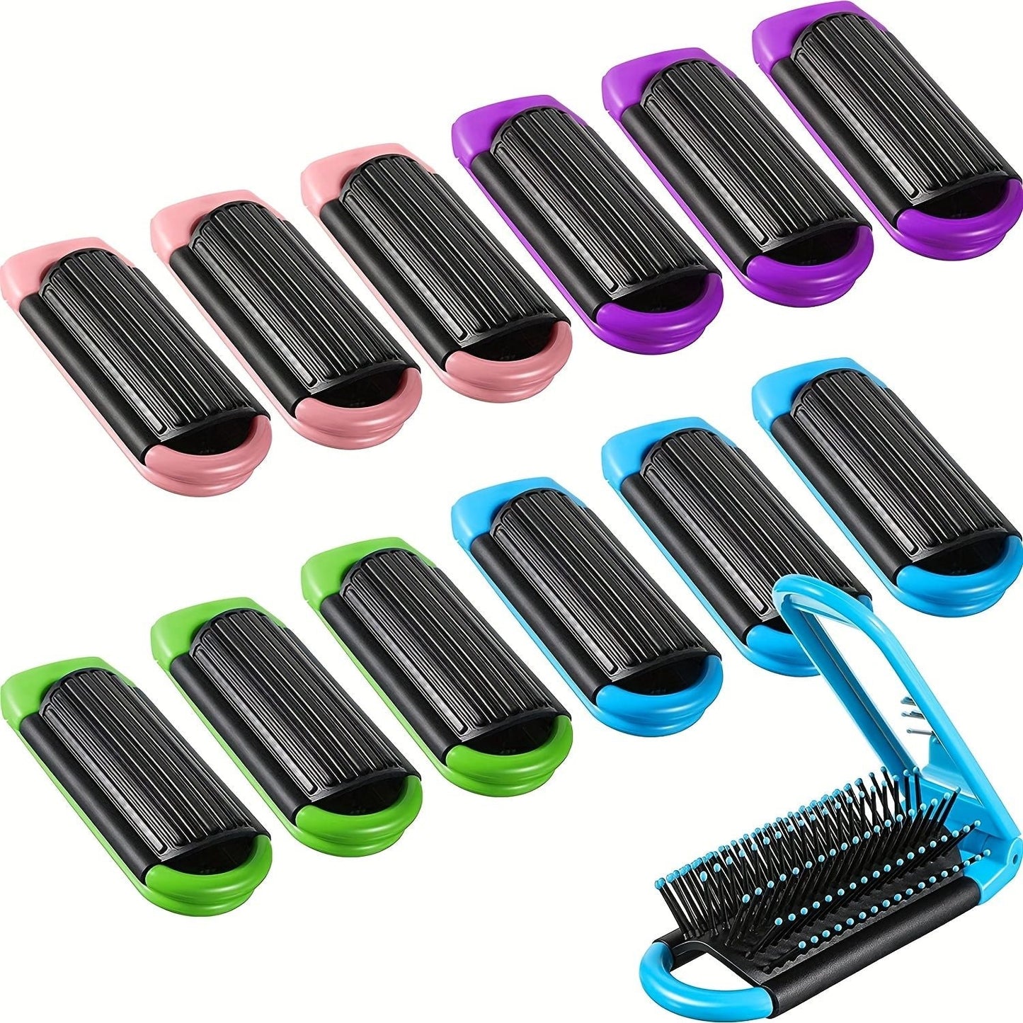 1pcs Collapsible Travel Hair Comb with Mirror - Portable and Compact Hair Brush for On-the-Go Grooming - Renee Lane Company
