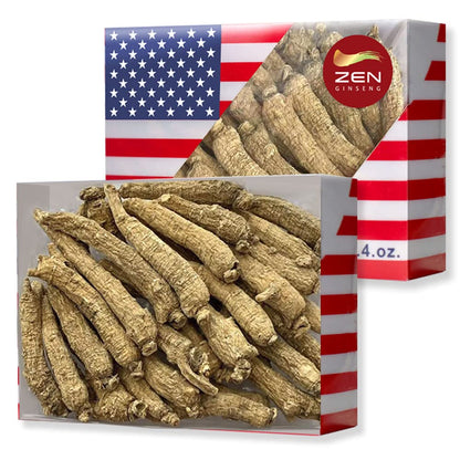 2 Boxes of Hand Selected American Ginseng Root-Small Tail (4oz/Box) 西洋参/花旗参 Panax Ginseng. Boosts Body Immunity Energy & Stamina for Man & Women (8 Oz.) - Renee Lane Company