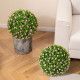 2 PCS Artificial Plant Topiary Balls 17.5 Inch Faux Decorative Balls with Pink Flowers - Renee Lane Company