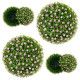 2 PCS Artificial Plant Topiary Balls 17.5 Inch Faux Decorative Balls with Pink Flowers - Renee Lane Company