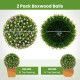 2 PCS Artificial Plant Topiary Balls 17.5 Inch Faux Decorative Balls with Pink Flowers - Renee Lane Company