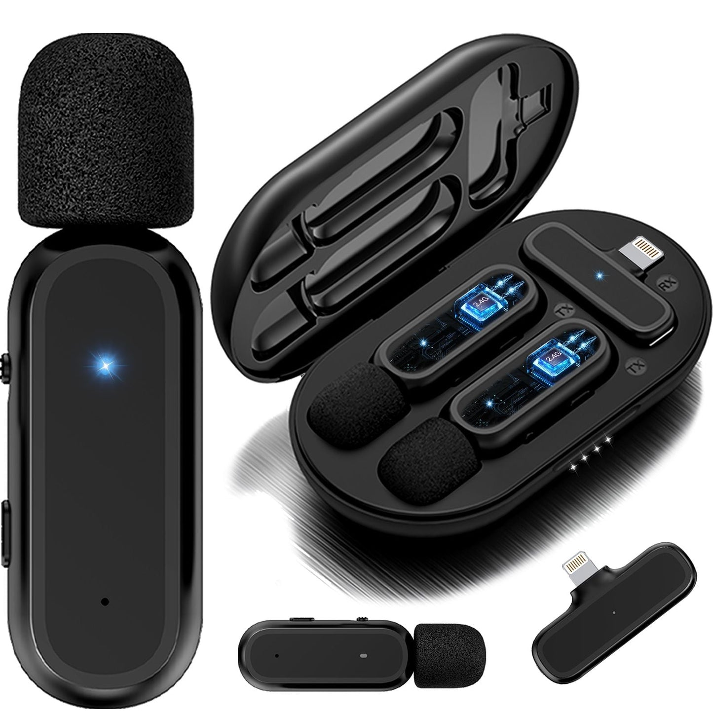 2 Pack Wireless Lavalier Microphones For IPhone/iPad - Renee Lane Company