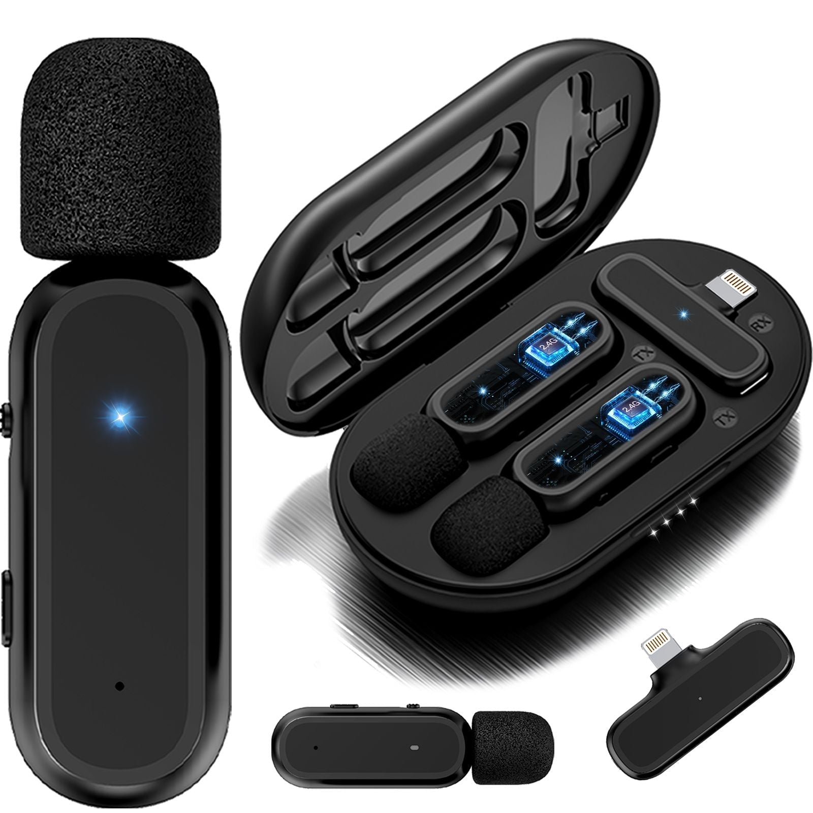 2 Pack Wireless Lavalier Microphones For IPhone/iPad - Renee Lane Company