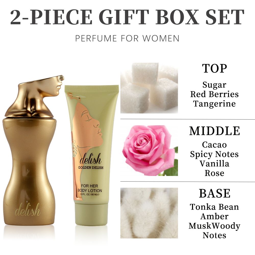 2-Piece Set, Women's Eau De Parfuma Spray And Body Lotion Gift Box, Long Lasting Fragrance, A Floral Fruity Gourmand Fragrance, Perfect For Holiday Gifts, Dating, Daily Life, Parties - Renee Lane Company