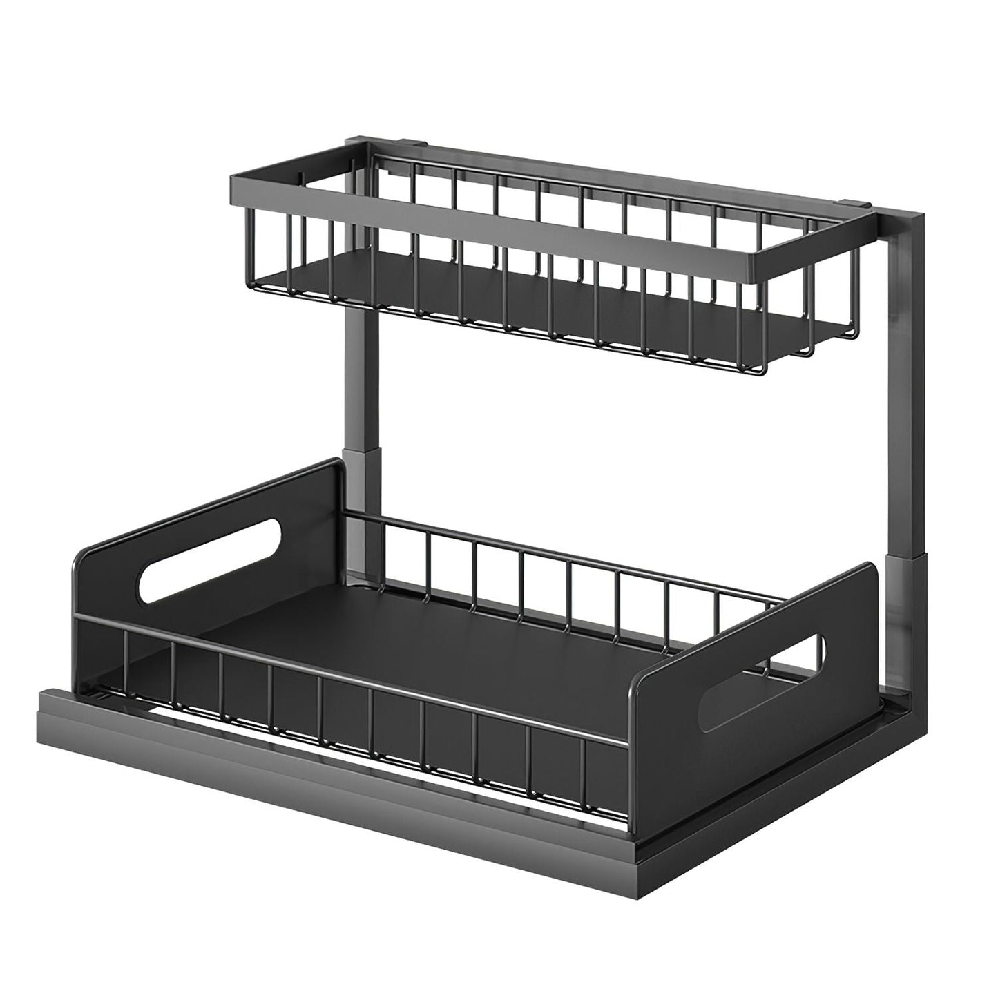 2 Tier Under Sink Organizers Pull Out Under Cabinet Basket Storage Shelf Sliding Drawer for Kitchen Bathroom - Renee Lane Company