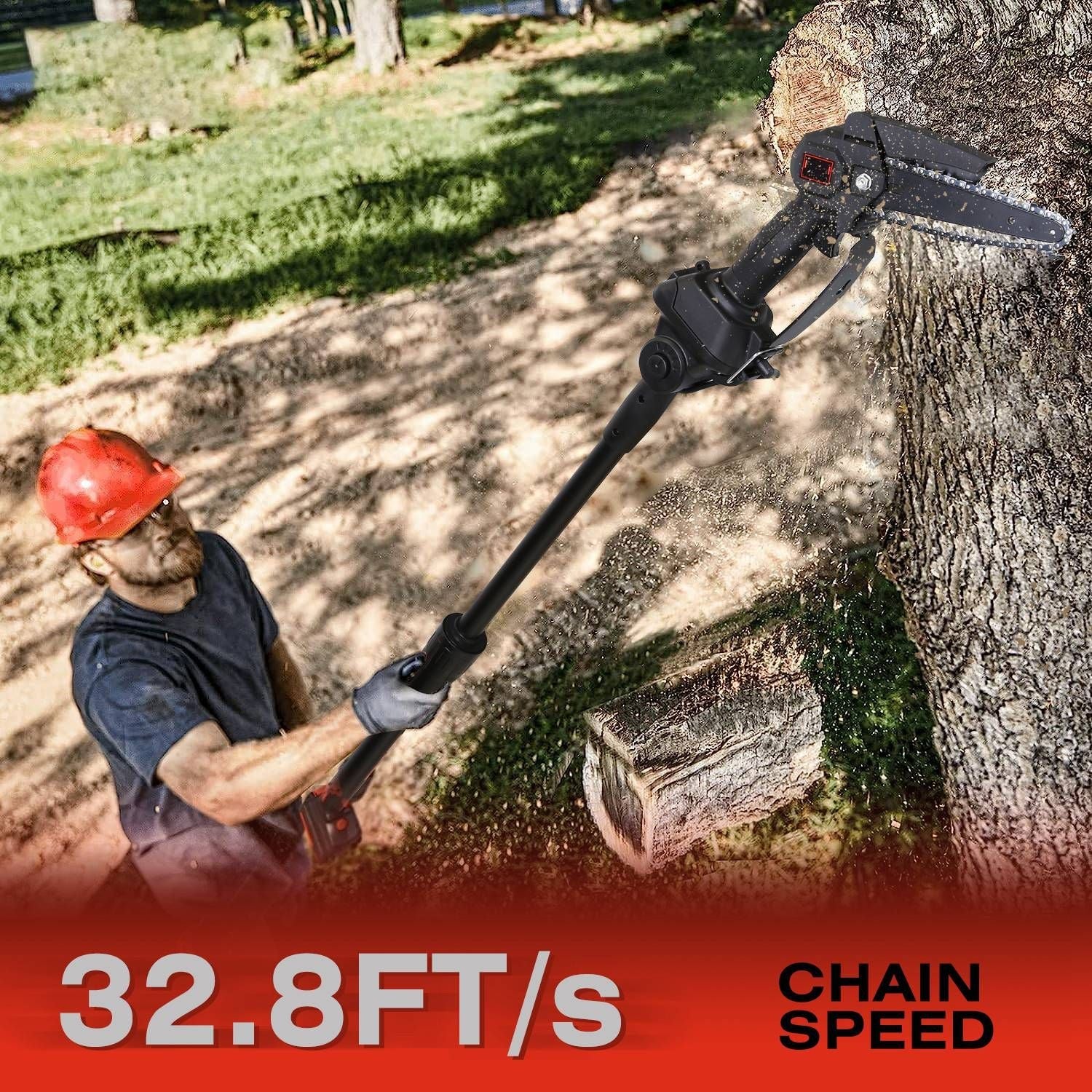2-in-1 Cordless Pole Saw & Mini Chainsaw Electric Mini Chainsaw Length Adjustable Cordless Chain Saw with 2Pcs 1500mAh Batteries 4in/6in Chains for Tree Trimming - Renee Lane Company