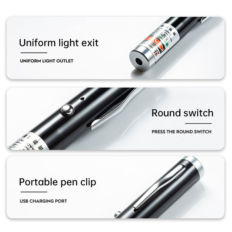 2-in-1 Detachable Mini Green Laser Pointer with Portable Lamp Holder, Visible Focus for Hunting, Teaching, and Presentations - Renee Lane Company