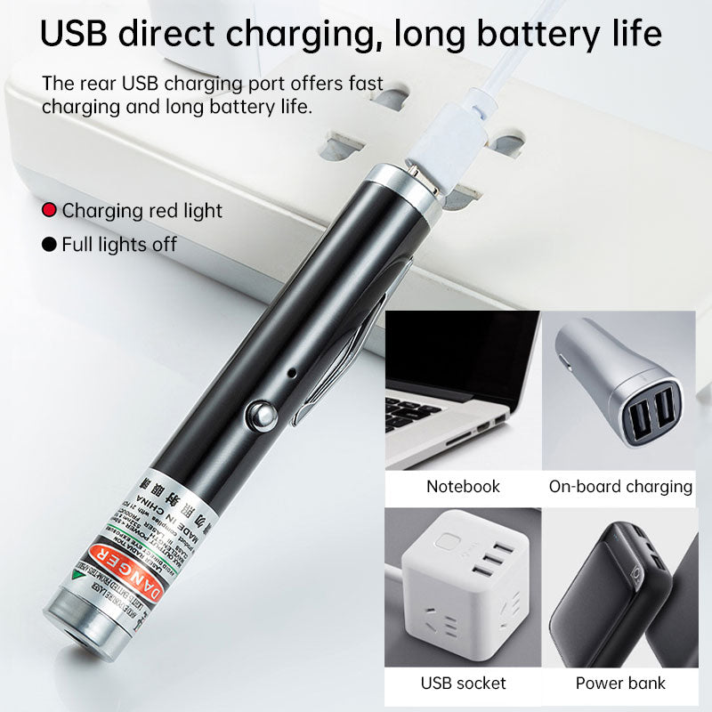 2-in-1 Detachable Mini Green Laser Pointer with Portable Lamp Holder, Visible Focus for Hunting, Teaching, and Presentations - Renee Lane Company