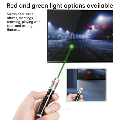 2-in-1 Detachable Mini Green Laser Pointer with Portable Lamp Holder, Visible Focus for Hunting, Teaching, and Presentations - Renee Lane Company