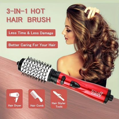 2-in-1 Electric Rotating Curling Comb and Hair Dryer for Salon-Quality Styling at Home - Renee Lane Company