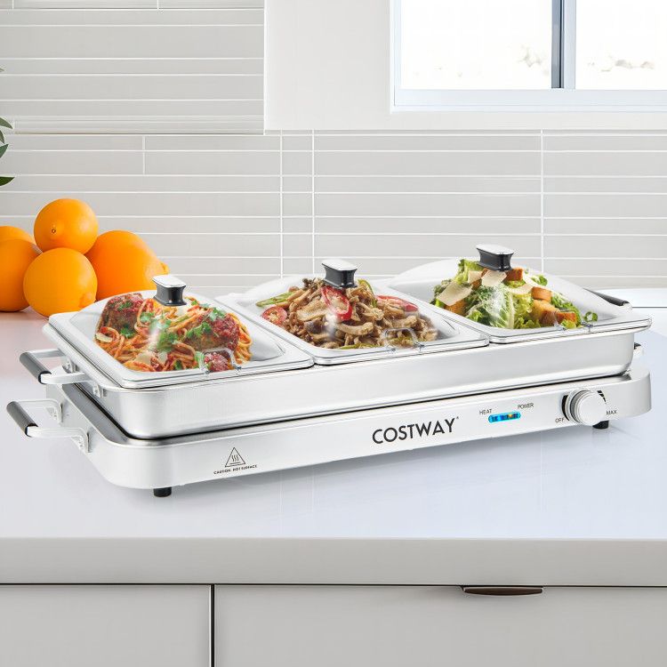 2 in 1 Electric Warming Tray with Temperature Control - Renee Lane Company