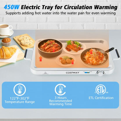 2 in 1 Electric Warming Tray with Temperature Control - Renee Lane Company