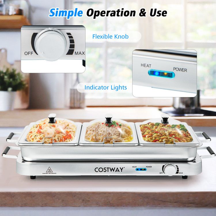 2 in 1 Electric Warming Tray with Temperature Control - Renee Lane Company